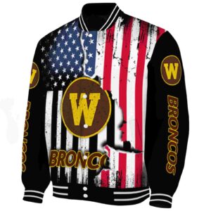 western michigan broncos patriotic theme black jacket best selling jacketwow