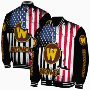 western michigan broncos patriotic theme black jacket fashion forward jacketwow