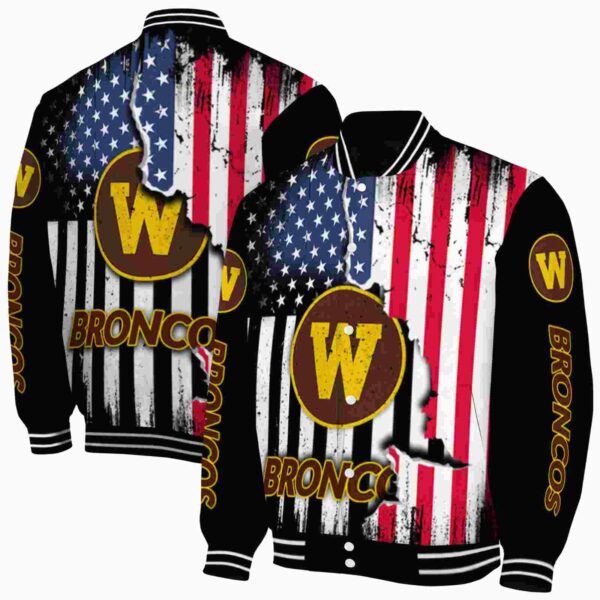 western michigan broncos patriotic theme black jacket fashion forward jacketwow