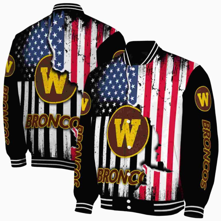 western michigan broncos patriotic theme black jacket fashion forward jacketwow