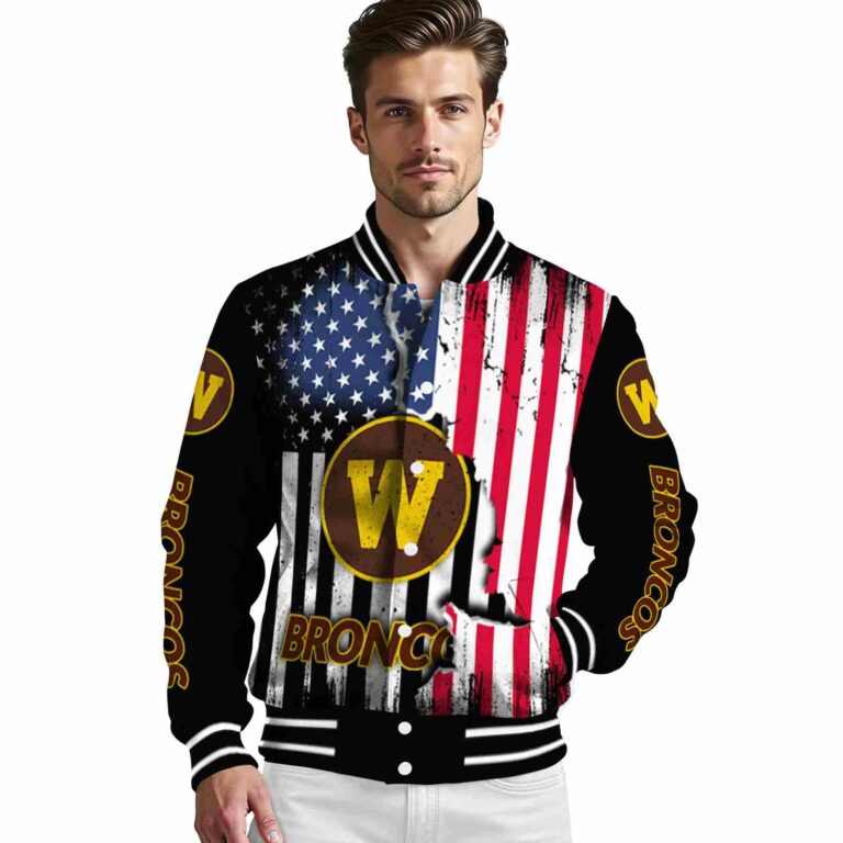 western michigan broncos patriotic theme black jacket high quality jacketwow