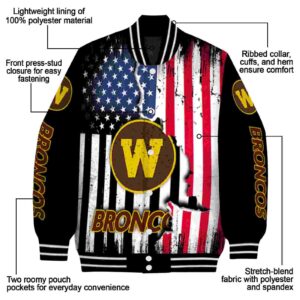 western michigan broncos patriotic theme black jacket new arrival jacketwow