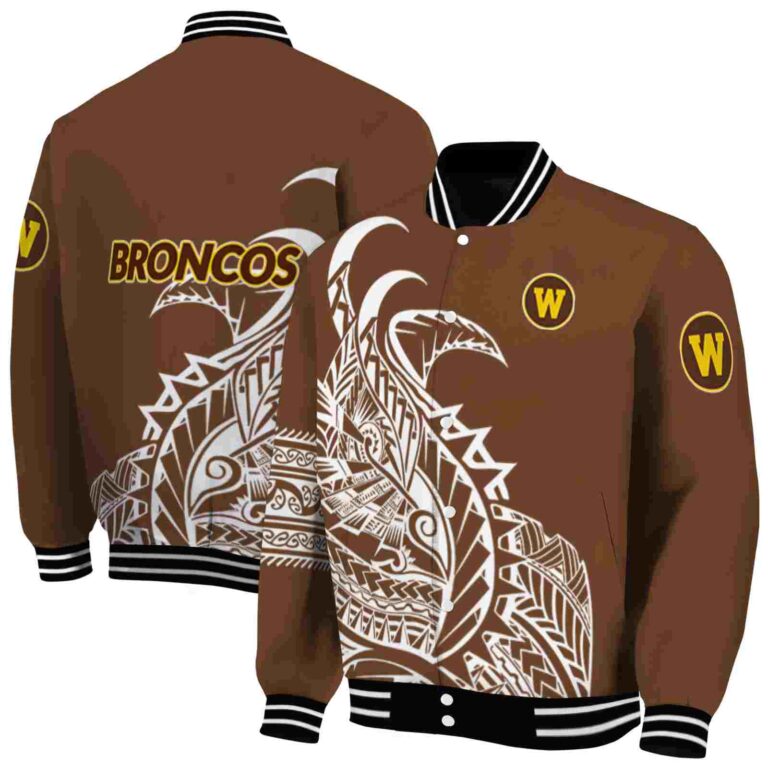 western michigan broncos tribal art brown white black jacket fashion forward jacketwow