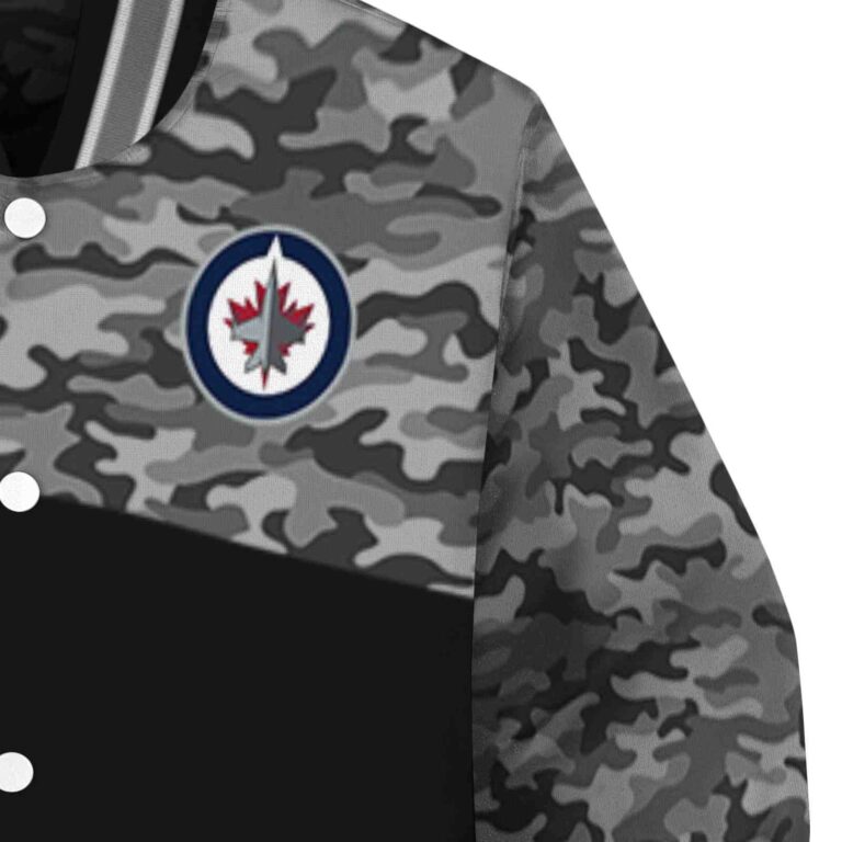 winnipeg jets camo patchwork black jacket premium grade jacketwow