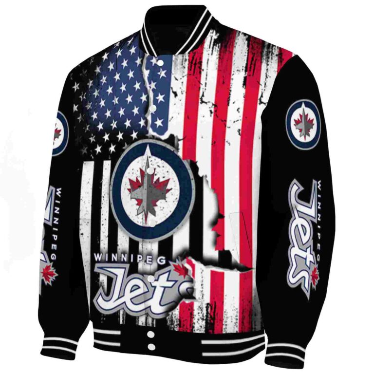 winnipeg jets patriotic theme black jacket best selling jacketwow