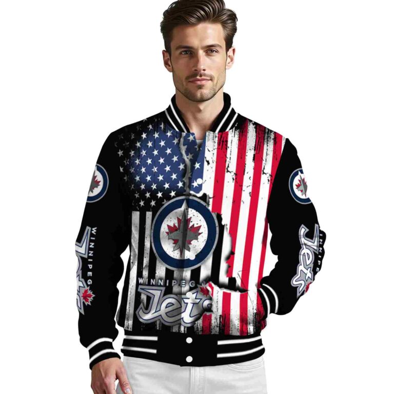 winnipeg jets patriotic theme black jacket high quality jacketwow