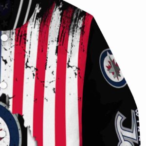 winnipeg jets patriotic theme black jacket premium grade jacketwow