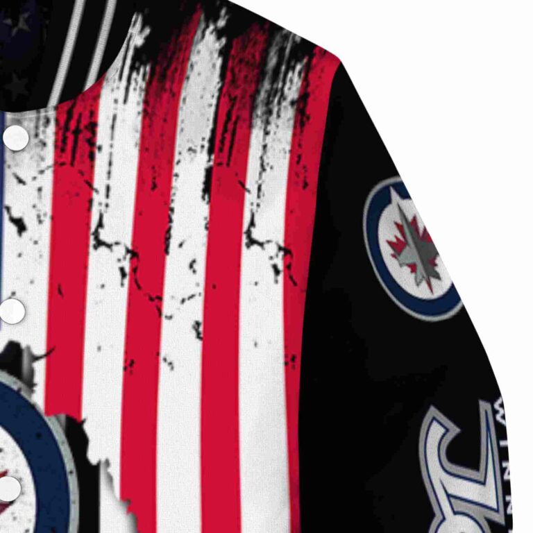 winnipeg jets patriotic theme black jacket premium grade jacketwow