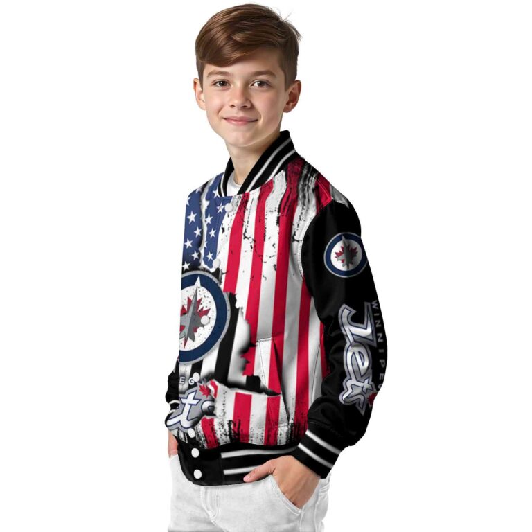 winnipeg jets patriotic theme black jacket trendy jacketwow