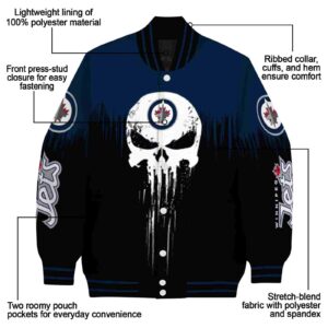 winnipeg jets punisher skull blue black white jacket new arrival jacketwow
