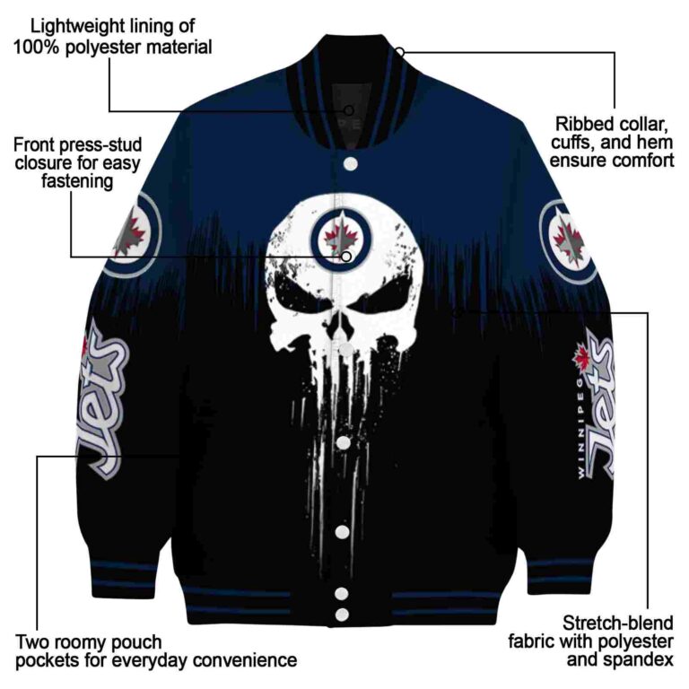 winnipeg jets punisher skull blue black white jacket new arrival jacketwow
