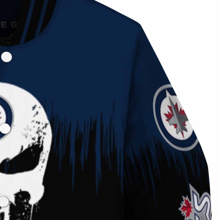 winnipeg jets punisher skull blue black white jacket premium grade jacketwow