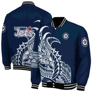 winnipeg jets tribal art blue white black jacket fashion forward jacketwow