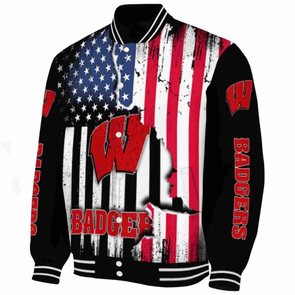 wisconsin badgers patriotic theme black jacket best selling jacketwow