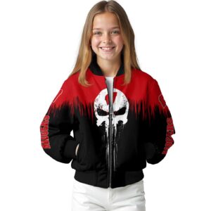 wisconsin badgers punisher skull red black white jacket top rated jacketwow