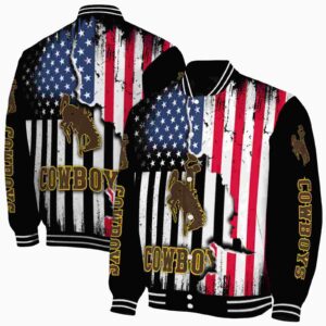 wyoming cowboys patriotic theme black jacket fashion forward jacketwow