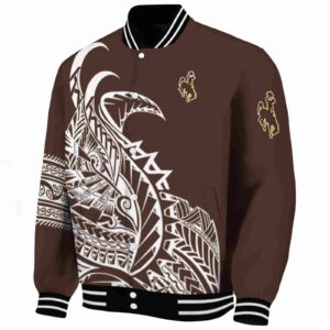 wyoming cowboys tribal art brown white black jacket best selling jacketwow