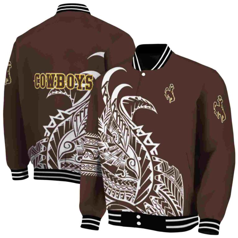 wyoming cowboys tribal art brown white black jacket fashion forward jacketwow