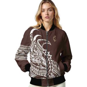 wyoming cowboys tribal art brown white black jacket latest model jacketwow