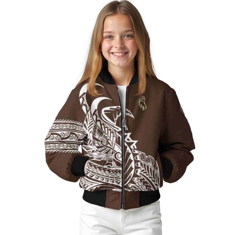 wyoming cowboys tribal art brown white black jacket top rated jacketwow