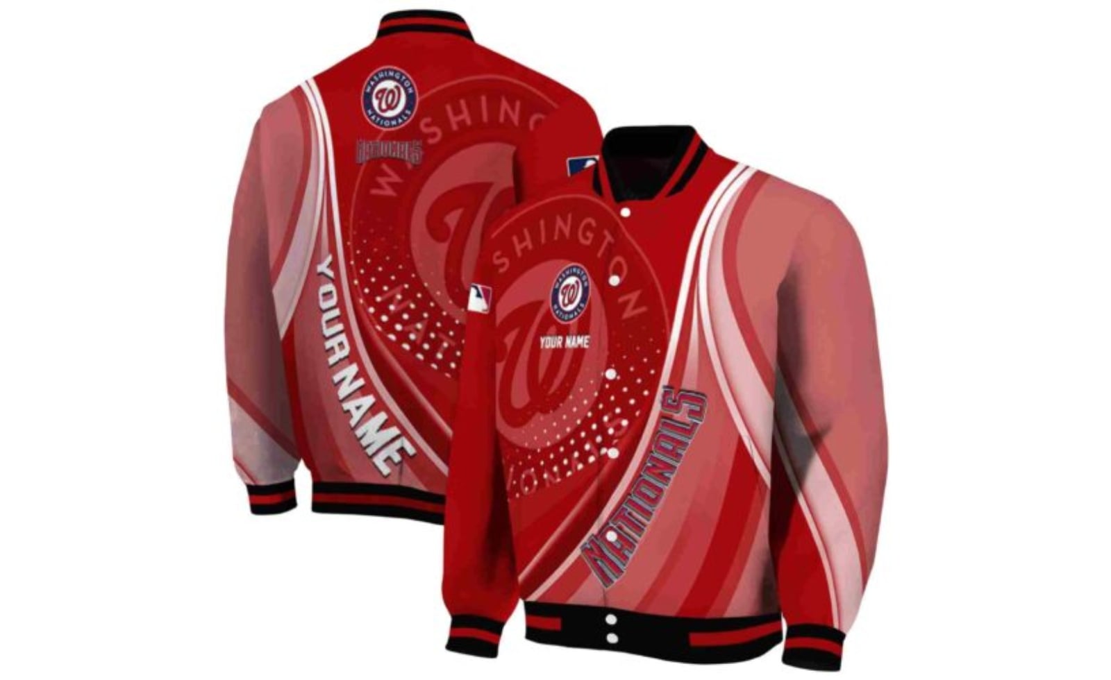 how to design a varsity jacket 3 Washington Nationals Wave Patterns Red Jacket For Fans Of Washington Nations Team