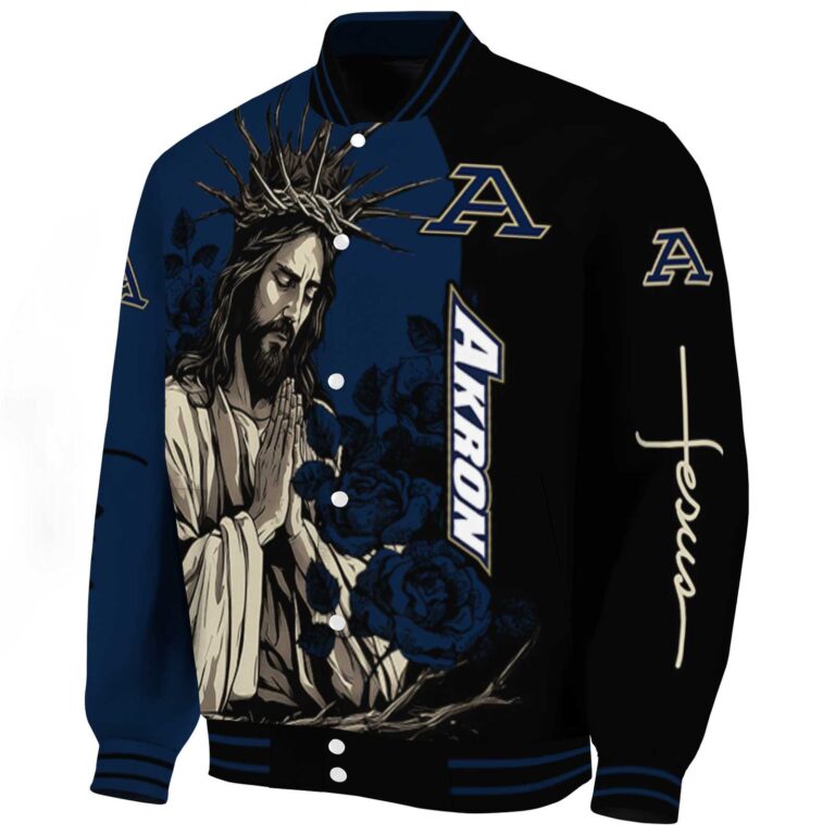 akron zips hands in prayer blue black jacket best selling