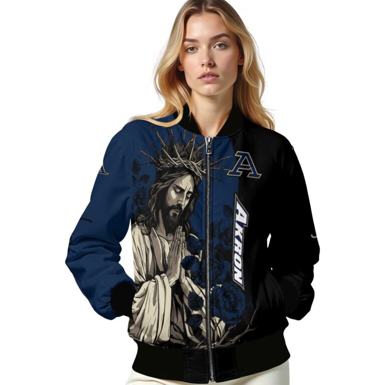 akron zips hands in prayer blue black jacket latest model