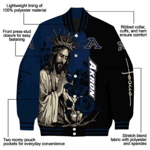 akron zips hands in prayer blue black jacket new arrival