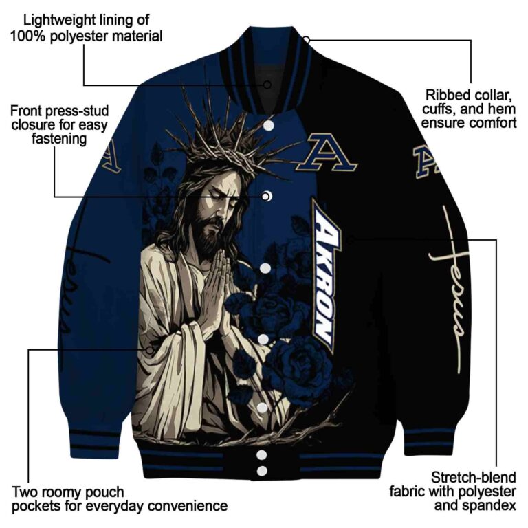 akron zips hands in prayer blue black jacket new arrival
