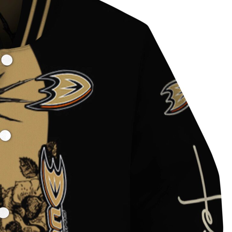 anaheim ducks hands in prayer gold black jacket premium grade