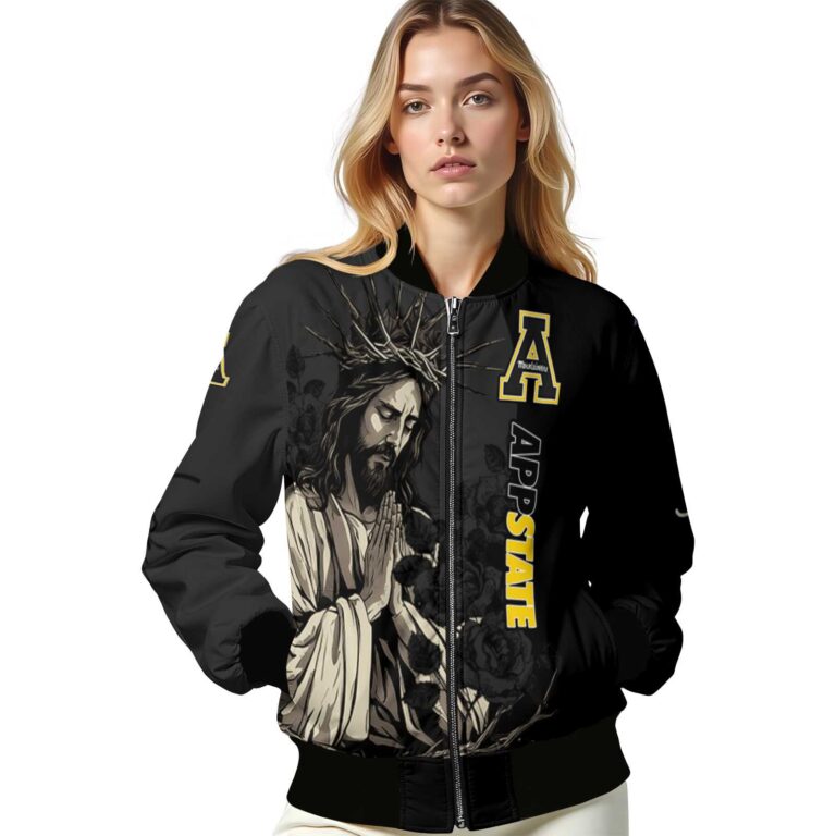 appalachian state mountaineers hands in prayer black jacket latest model