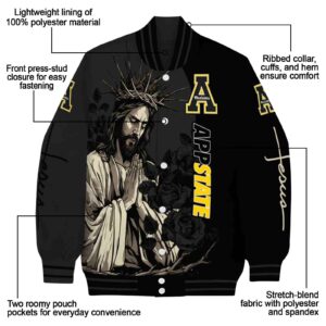 appalachian state mountaineers hands in prayer black jacket new arrival
