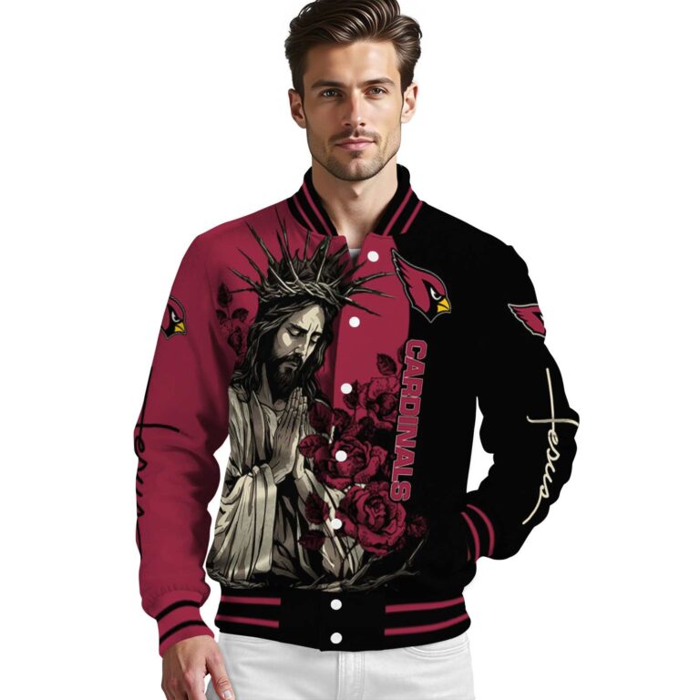 arizona cardinals hands in prayer red black jacket high quality