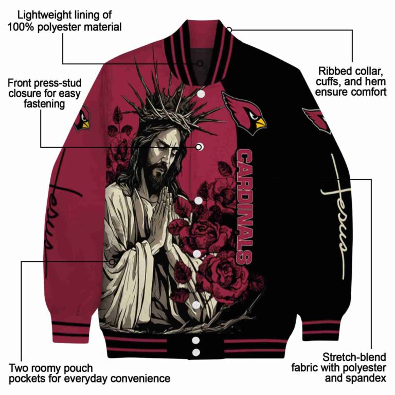 arizona cardinals hands in prayer red black jacket new arrival