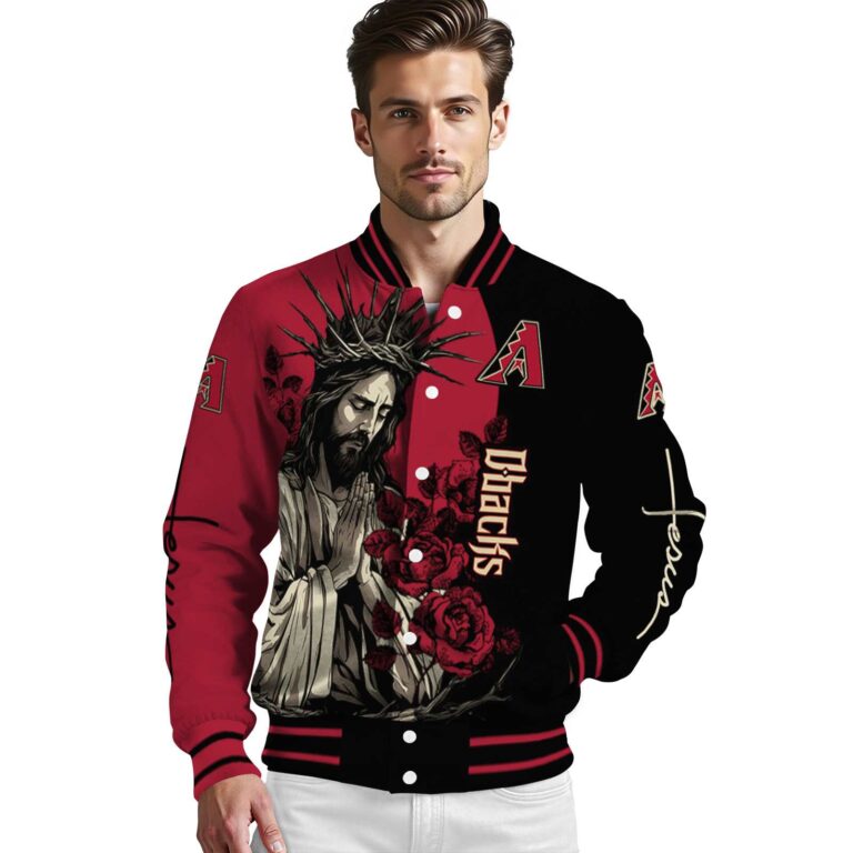 arizona diamondbacks hands in prayer red black jacket high quality