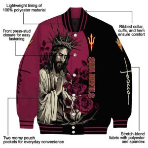 arizona state sun devils hands in prayer maroon black jacket new arrival