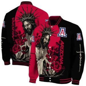 arizona wildcats hands in prayer red black jacket fashion forward