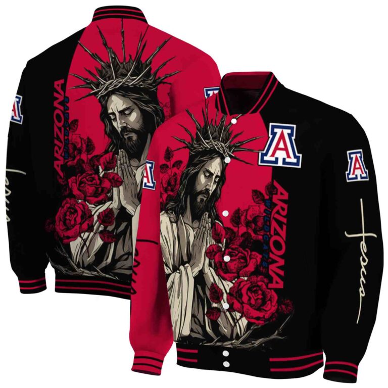 arizona wildcats hands in prayer red black jacket fashion forward