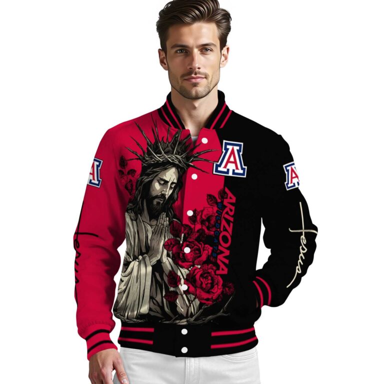 arizona wildcats hands in prayer red black jacket high quality
