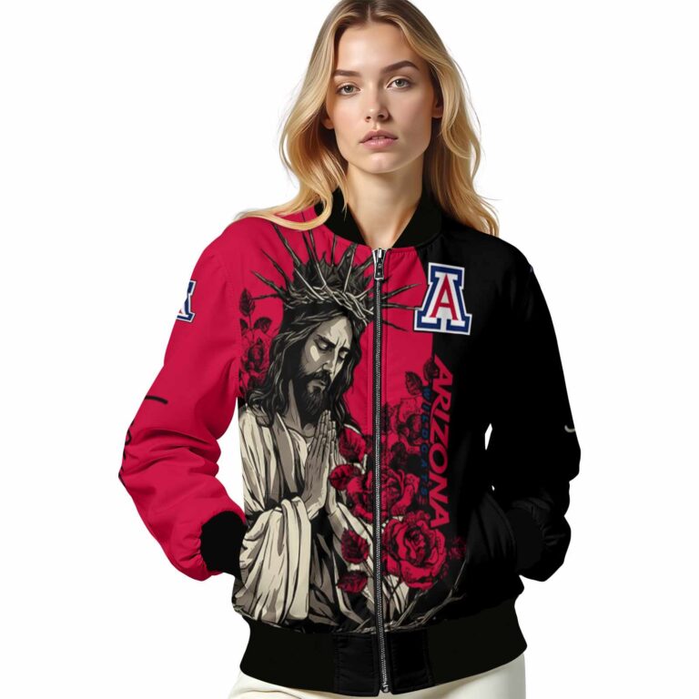 arizona wildcats hands in prayer red black jacket latest model