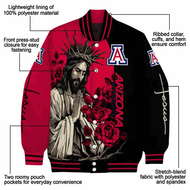 arizona wildcats hands in prayer red black jacket new arrival