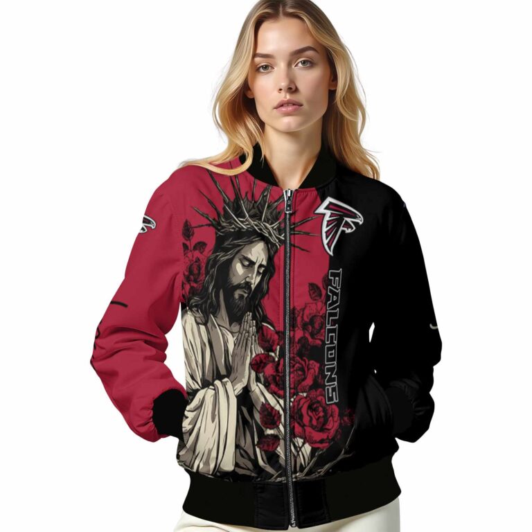 atlanta falcons hands in prayer red black jacket latest model