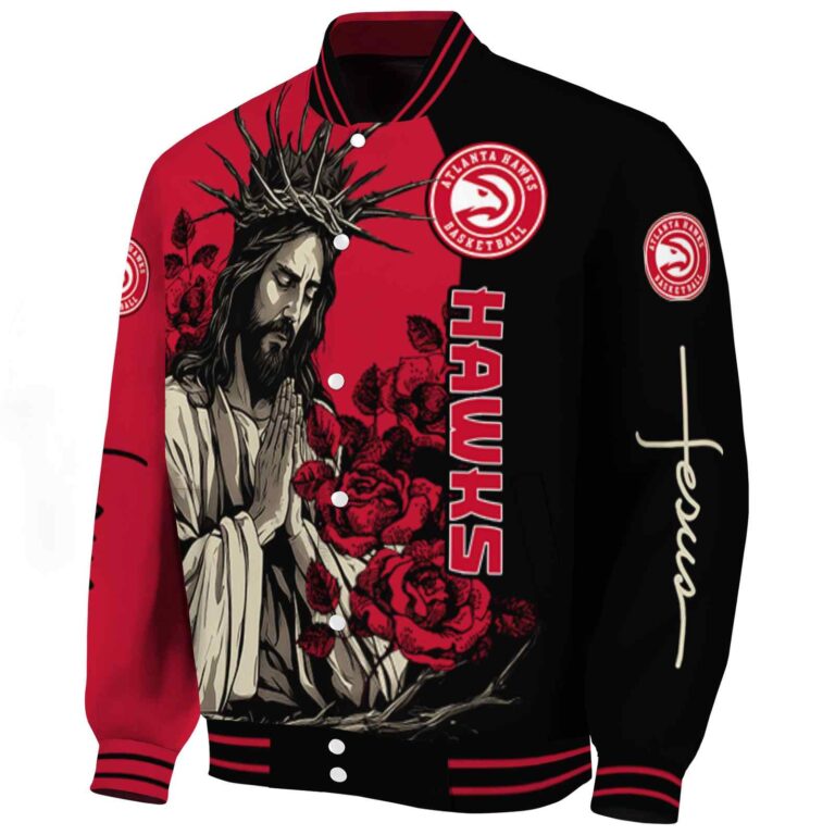 atlanta hawks hands in prayer red black jacket best selling