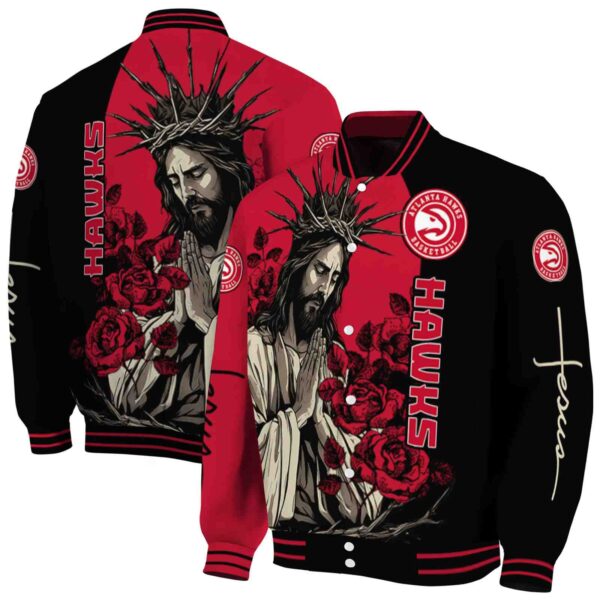 atlanta hawks hands in prayer red black jacket fashion forward