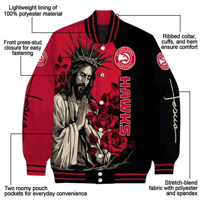 atlanta hawks hands in prayer red black jacket new arrival