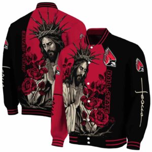 ball state cardinals hands in prayer red black jacket fashion forward