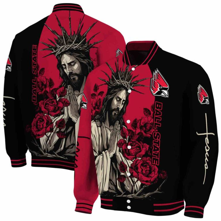 ball state cardinals hands in prayer red black jacket fashion forward