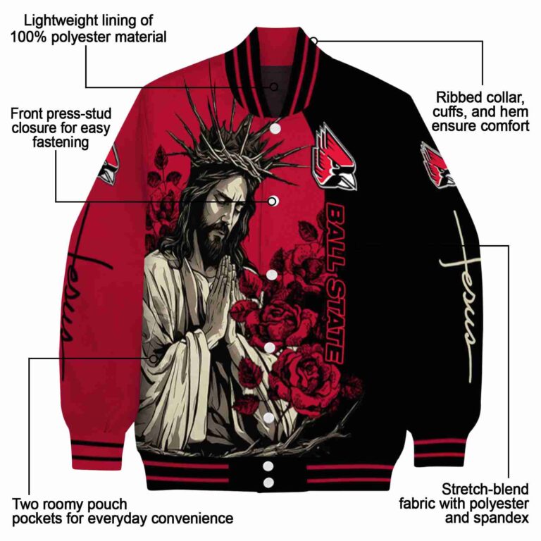 ball state cardinals hands in prayer red black jacket new arrival