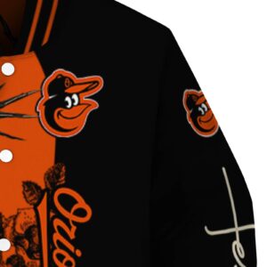 baltimore orioles hands in prayer orange black jacket premium grade