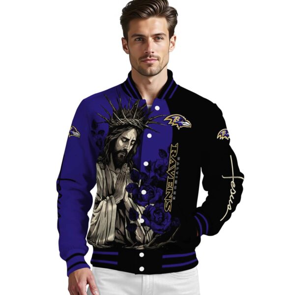 baltimore ravens hands in prayer purple black jacket high quality